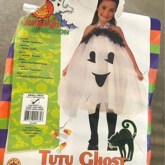 Halloween Costume! Kids tutu ghost costume with headpiece. In original bag. New - Picture 6 of 6